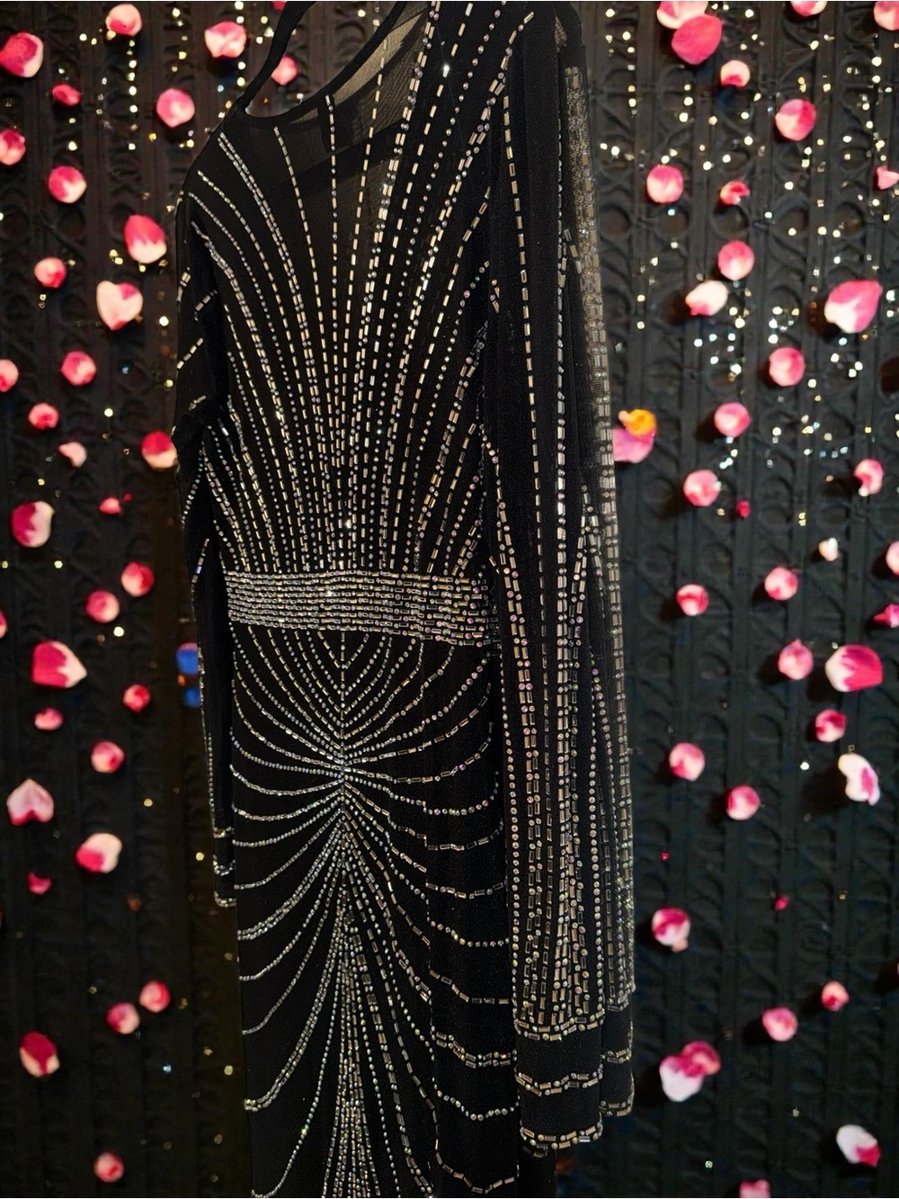 Windsor Black Rhinestone Embellished Formal Gown Size Large - Picture 12 of 17